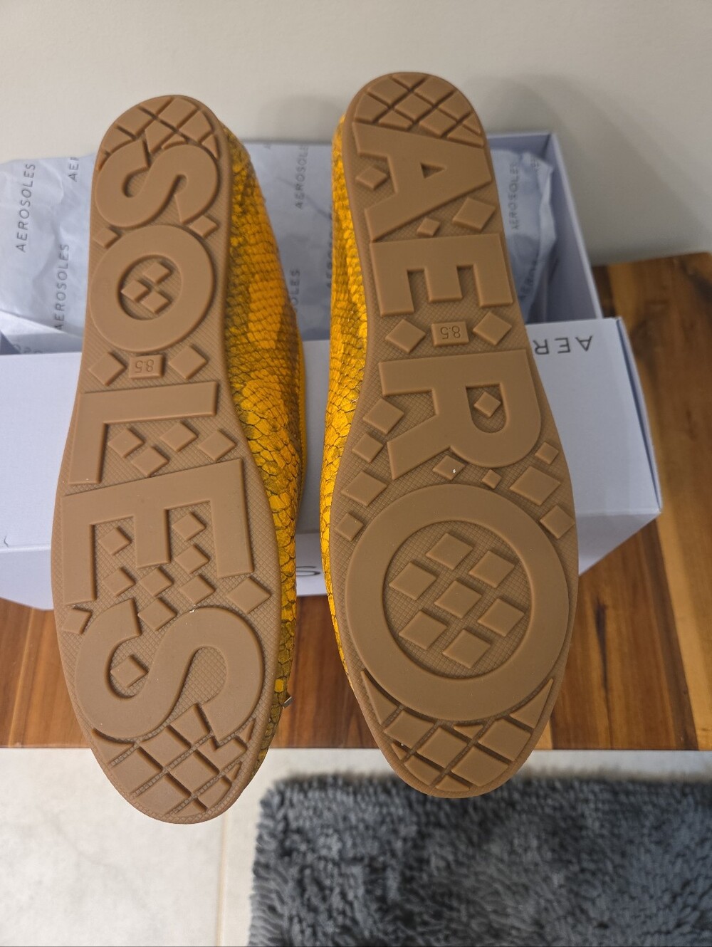 Aerosoles Yellow Snake-Print Flats